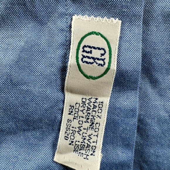 Gitman Bros Contrast Collar Cotton 18 36 Blue Men Shirt Solid Long Sleeve Pocket - Picture 12 of 13